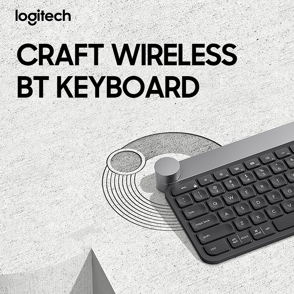 Logitech Craft Wireless Office BT Keyboard BT&Unifying Dual-mode Connection Multi-device Compatible with Creative Input Dial. 