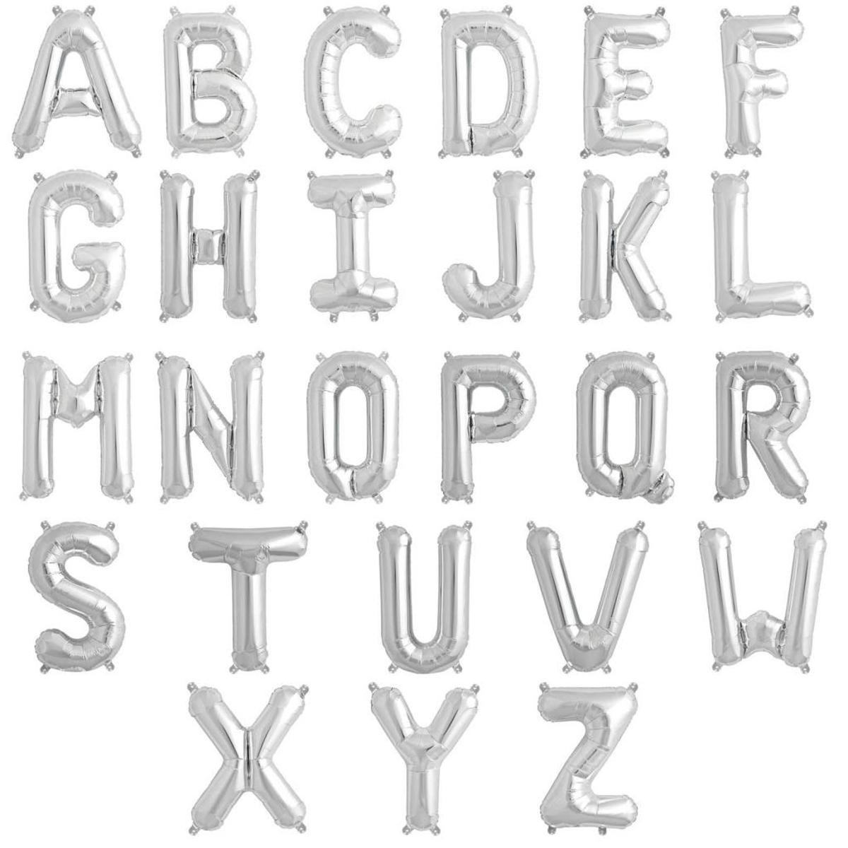 Foil Letter Balloons Alphabet Balloons Silver