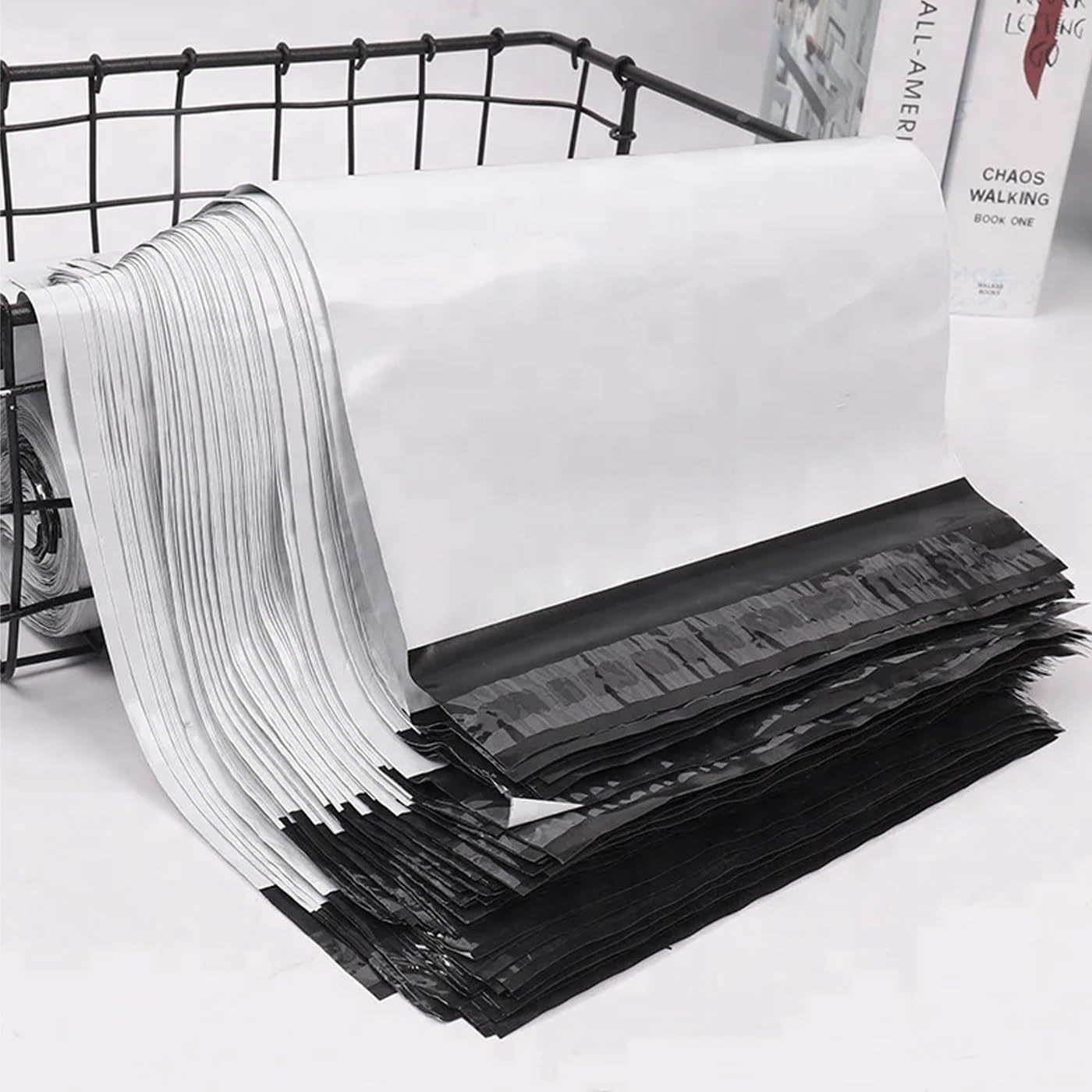 100pcs Courier Bags, Daraz Deliver Bags, Grey color, Waterproof Self Seal Plastic Poly Envelope Mailer Storage Bag Postal Packaging Shipping Mail Bag - Ordinary Quality. 