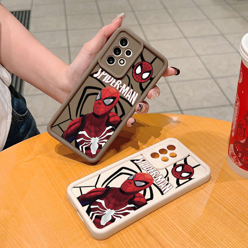 PMP Pipe Xiaomi Redmi 11T + Pro 4G Note 12 Turbo 5G soft silicon square staircase super hero Spider-Man fully wrapped Pattern Phone Tube for boy. 