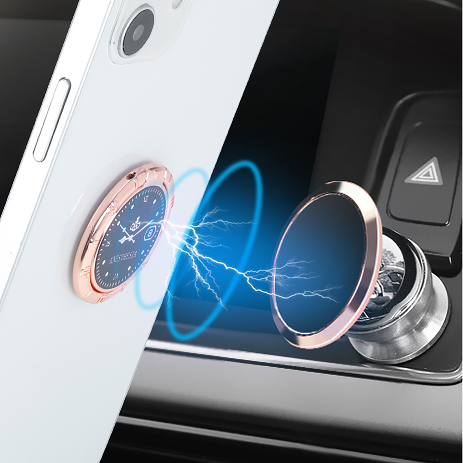 Finger Ring Phone Holder 360 Degree Rotatable Multifunctional Universal Luxury Clock Finger Ring Phone Back Sticker Pad Bracket for Outdoor. 