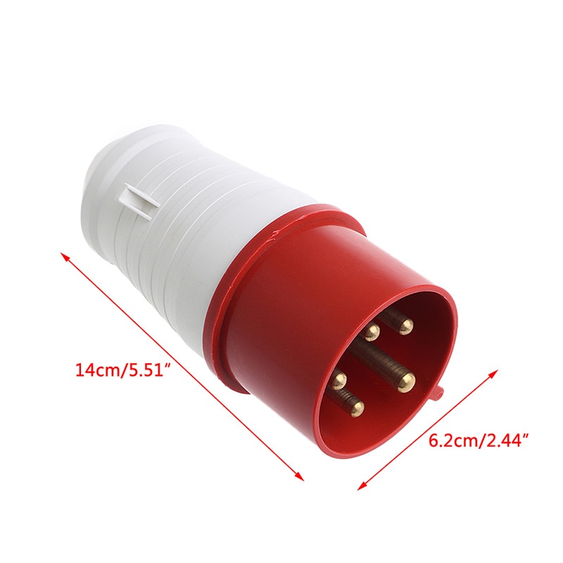 1pc 32A 5pin Industrial Wall Socket Plug IP44 3P+N+E Surface Mount Socket Plug. 