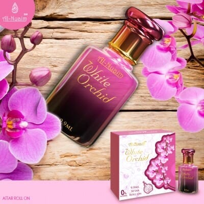 Al Nuaim White Orchid Attar Perfume 9.9ml  - Perfume Oil Long Lasting Guranteed Smell - High Quality Orchid Edition. 