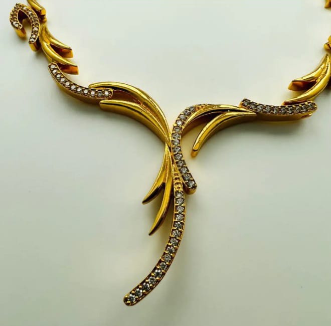 Sri Lanka Wedding Necklace Designs 2018 22KT YELLOW GOLD NECKLACE