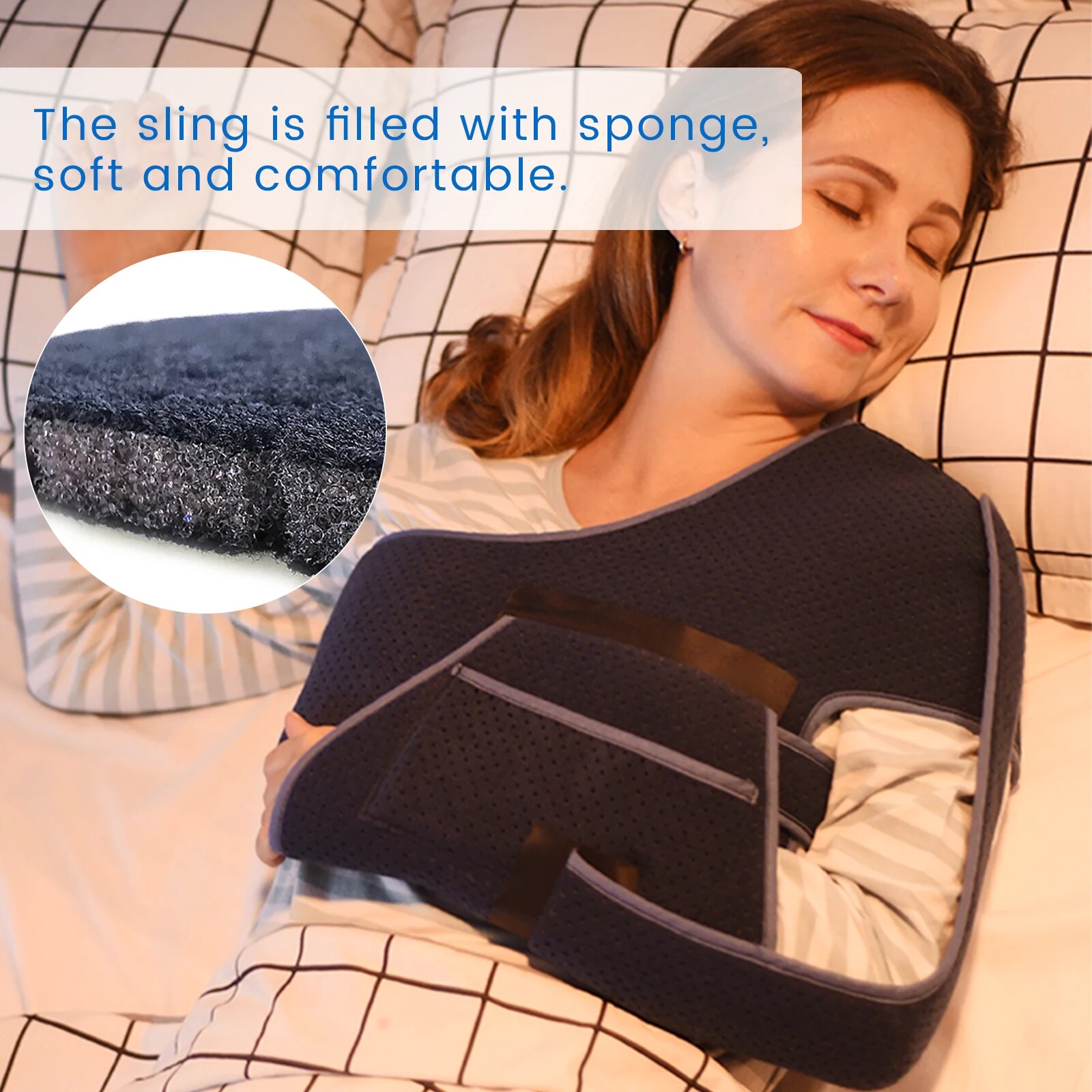 VELPEAU Shoulder Sling Brace For Rotator Cuff Break, Arm Injury and Fracture Arm Immobilize Breathable and Soft for SleepingHats & Caps. 