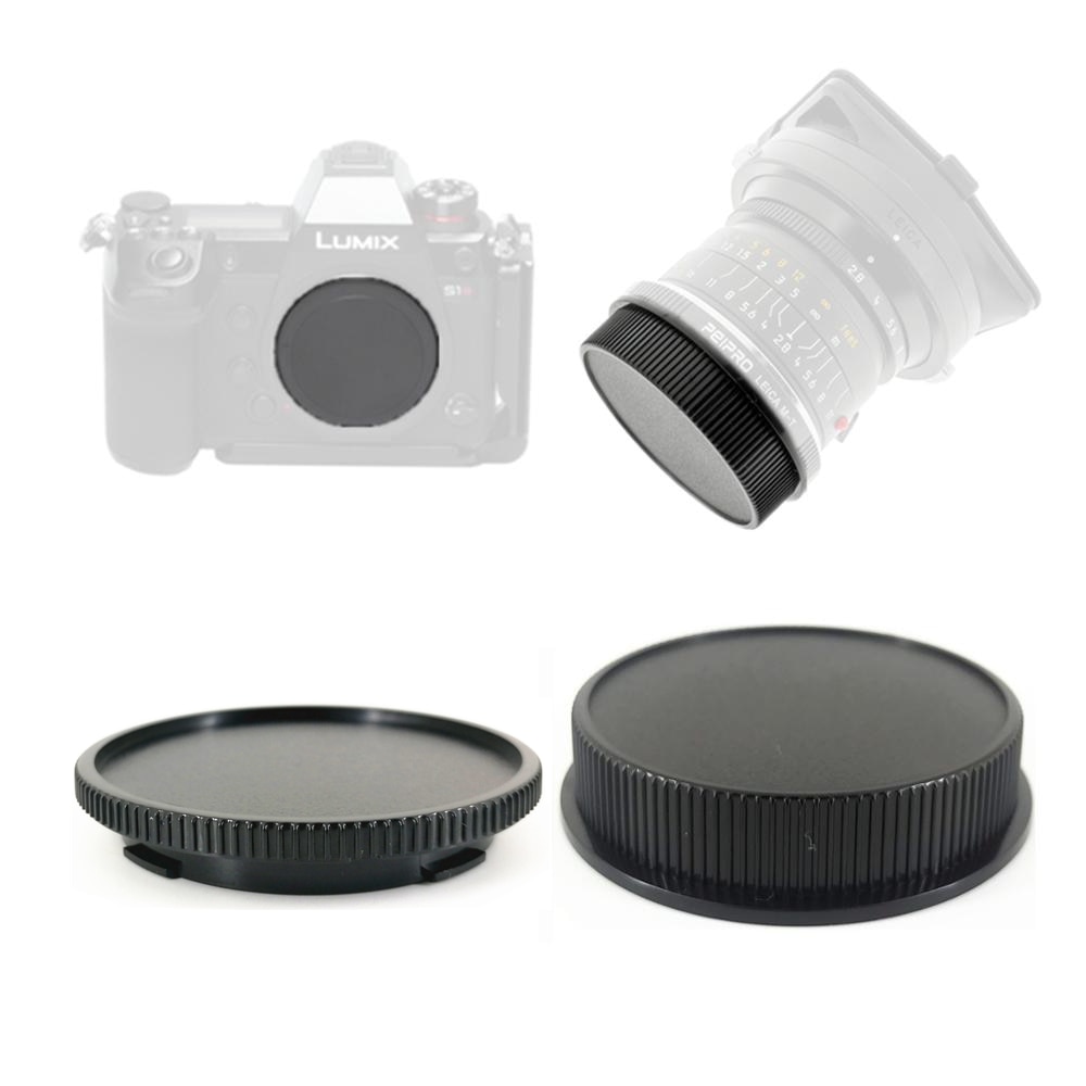Camera Front Body Cap + Lens Rear Cover for Leica T TL TL2 CL SL SL2 Panasonic S1 S1R Sigma FP L Lenses replace 14025 & 14028. 