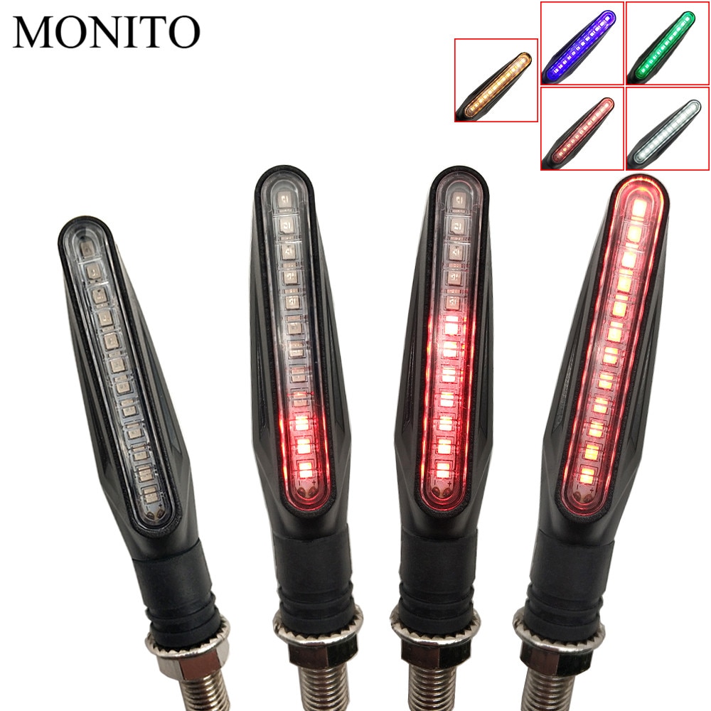 【1 Pair Purple】 Motorcycle Signals LED Lights Flowing Flashers For YAMAHA YZF R1 2005 2006 2007 2008 2009 2010 2011 2012. 