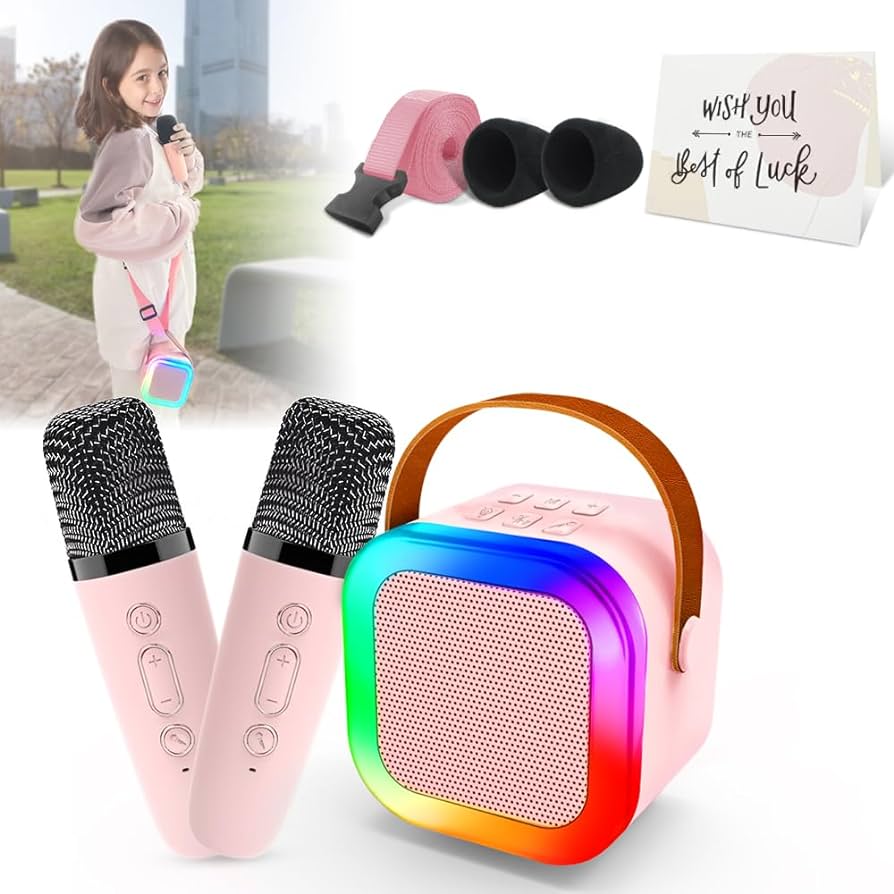 Kids Professional Microphones To Sing BT Sound Box Blootooth Mini Speaker Karaoke Machine Full Set Bluetooth Equipment For Home. 