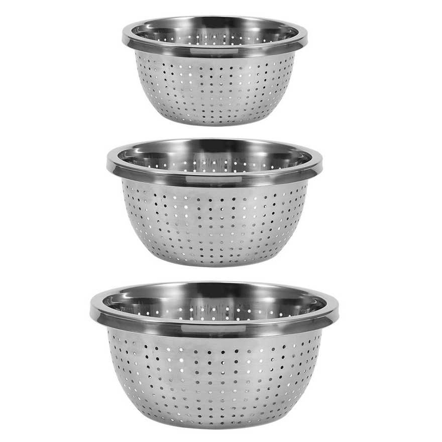 3Pcs/Set Rice Sieve Vegetables Washing Filter Strainer Drainers Cleaning Gadges. 