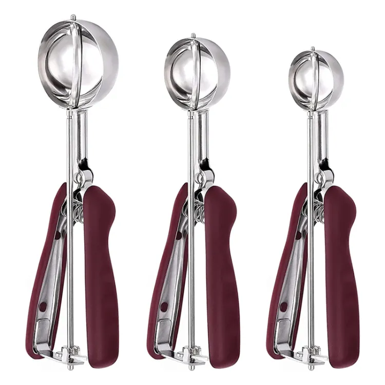 Ice Cream Scoop Set, Cookie Scoop Set, Multiple Size Large-Medium-Small  Size,Stainless Steel Cupcake Scoop for Cookies, Ice Cream, Cupcakes,  Meatballs
