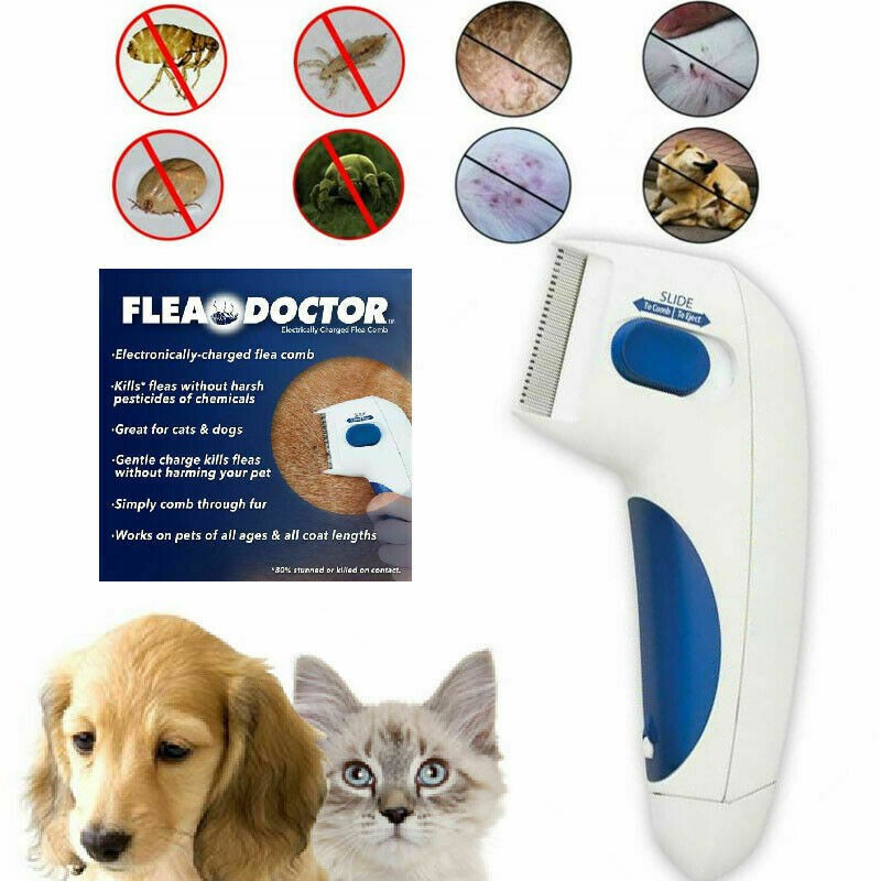 Flea Doctor Electric Comb-Great for Dogs & Cats Pet Brush Anti Tick Control |. 