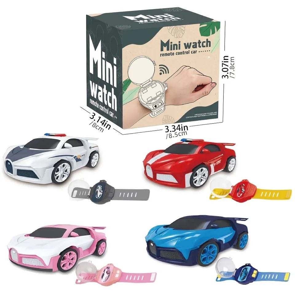 Boy Girl Mini Remote Control For Kids With Protective Cover USB Charging Alloy Adjustable Strap Racing Car Watch Toy Birthday. 