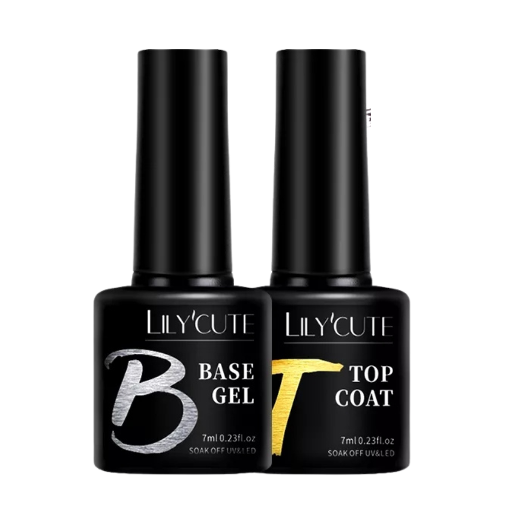 LILYCUTE 7ml 3 Pcs/Set Top Base Matte Coats Semi Permanent Soak Off UV LED For Manicure Enhanced Nail Art. 