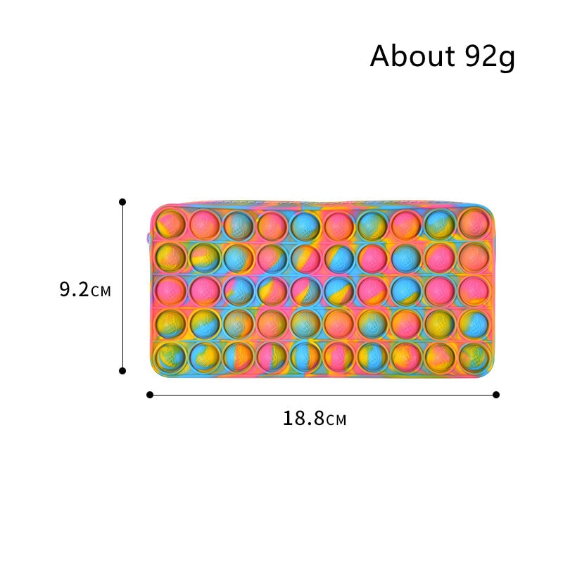Large Bolsa Antistress Push Pop Bag Squishmallow Pencil Silicone Stationery Storage Bag for Kids. 