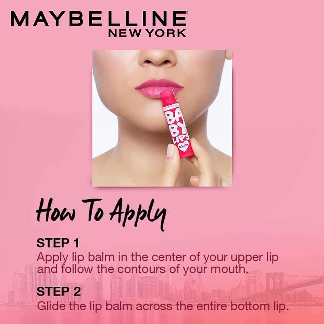 Maybelline New York Lip Balm, With SPF, Moisturises and Protects from the Sun, Pink Lolita & Baby Lips Cherry Kiss, Baby Lips, Pink Lolita, Cherry Kiss, 4g. 