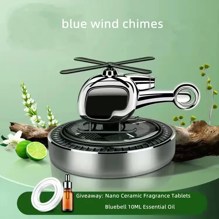 Air Freshener Container Solar Powered Dashboard Ornament PRIVATE HELICOPTER MODEL Perfume Diffuser Car Decoration Aromatherapy CLASIC Airplane Alloy Solar Energy Propeller Blade Rotating Air-craft Car Accessories Interior Decoration. 
