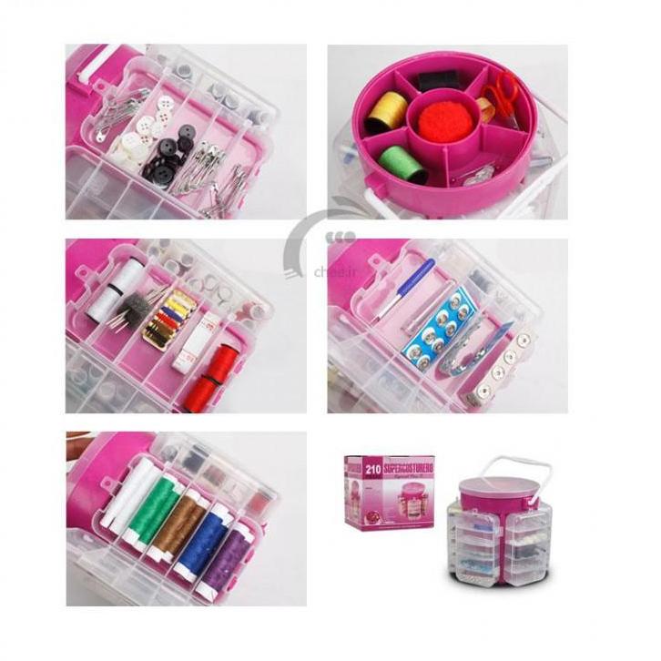 Multi Functional Super Sewing Kit Mishrit 210 Pieces Sewing Kit Deluxe Needle Thread Buttons Set Travel Storage Box 210-Piece Sewing Kit Storage Caddy Organizer, Multicolour. 