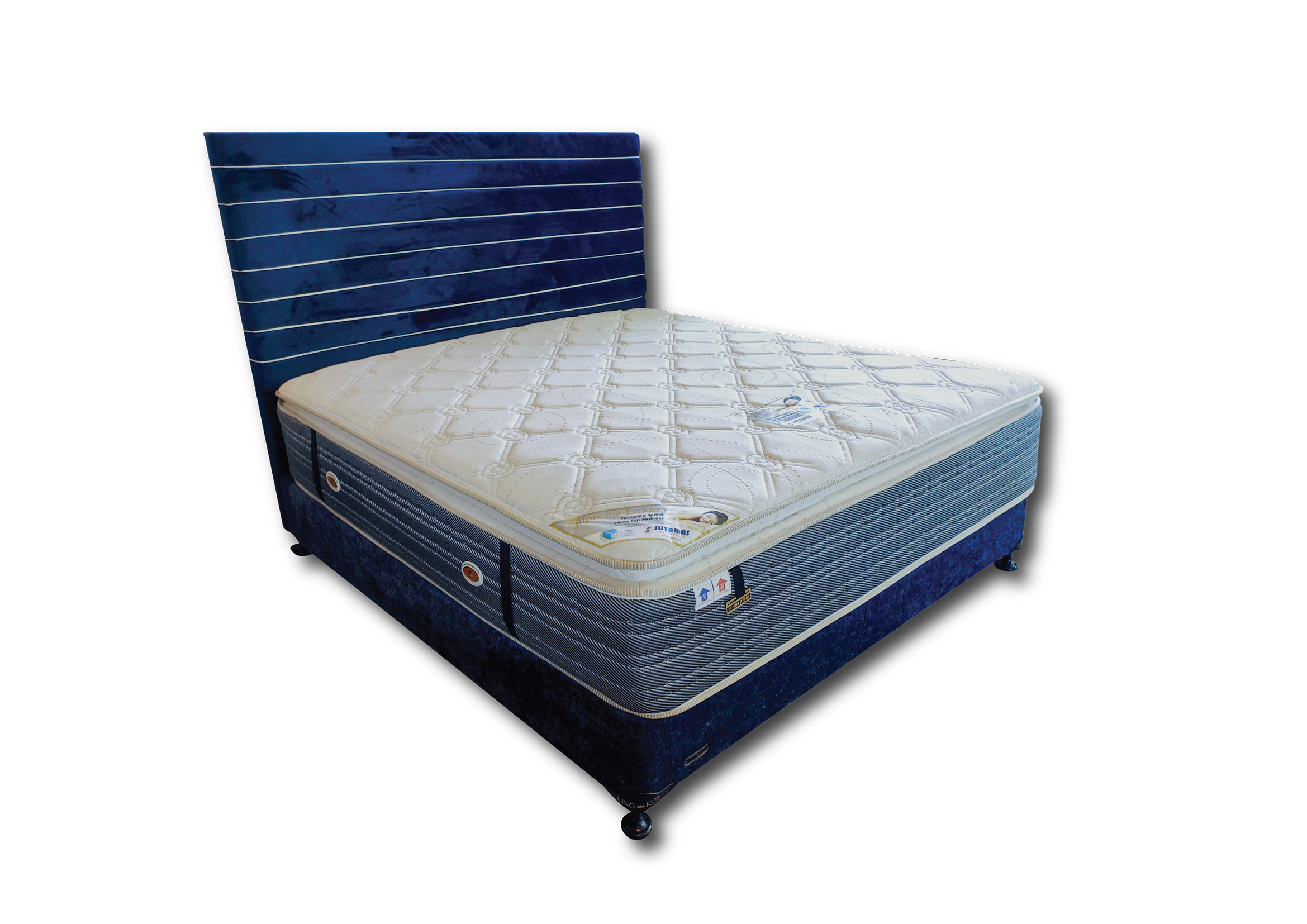 Suyamas Supreme Luxury Pillow Top 12.5" - Queen Size Pocketed Spring Mattress (60" x 72" x 12.5"). 