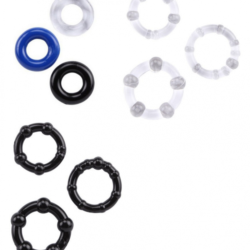 18 + Men's Delay Ring 3Pcs Set Transparent Horseshoe Ring Silicone Penis for Men Delay Ring Sex Toys for Men Adult Toys. 