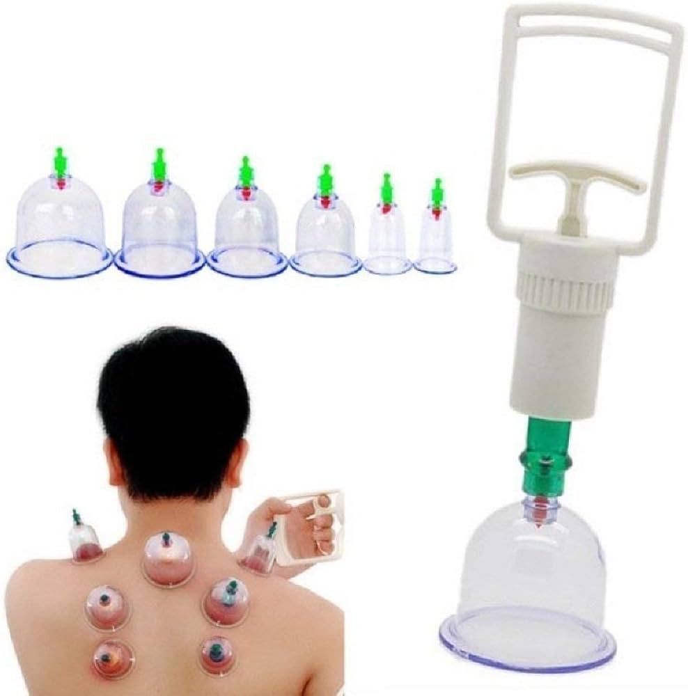 6pcs Cupping Cup,Professional Cupping Therapy Set Plastic Vacuum Suction Cup with Hand Pump for Back Neck Pain