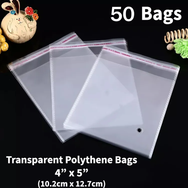 Flyers Transparent Self Sealing Bags Bundle of 50 Flyers Small Poly OPP  Clear Transparent 4 X 5 inches Polythene Bags Plastic Bags Self Adhesive  Cookie Packing Materials Candy Daraz Flyers Packaging Jewelry