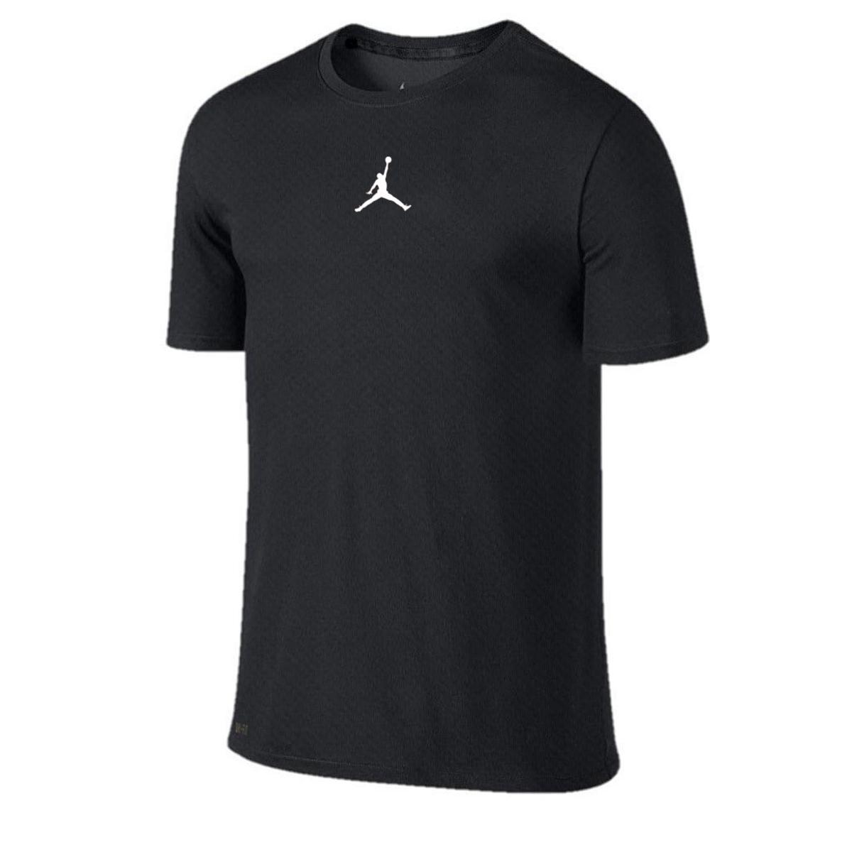 Jordan Crew Neck White T shirt for men - Black