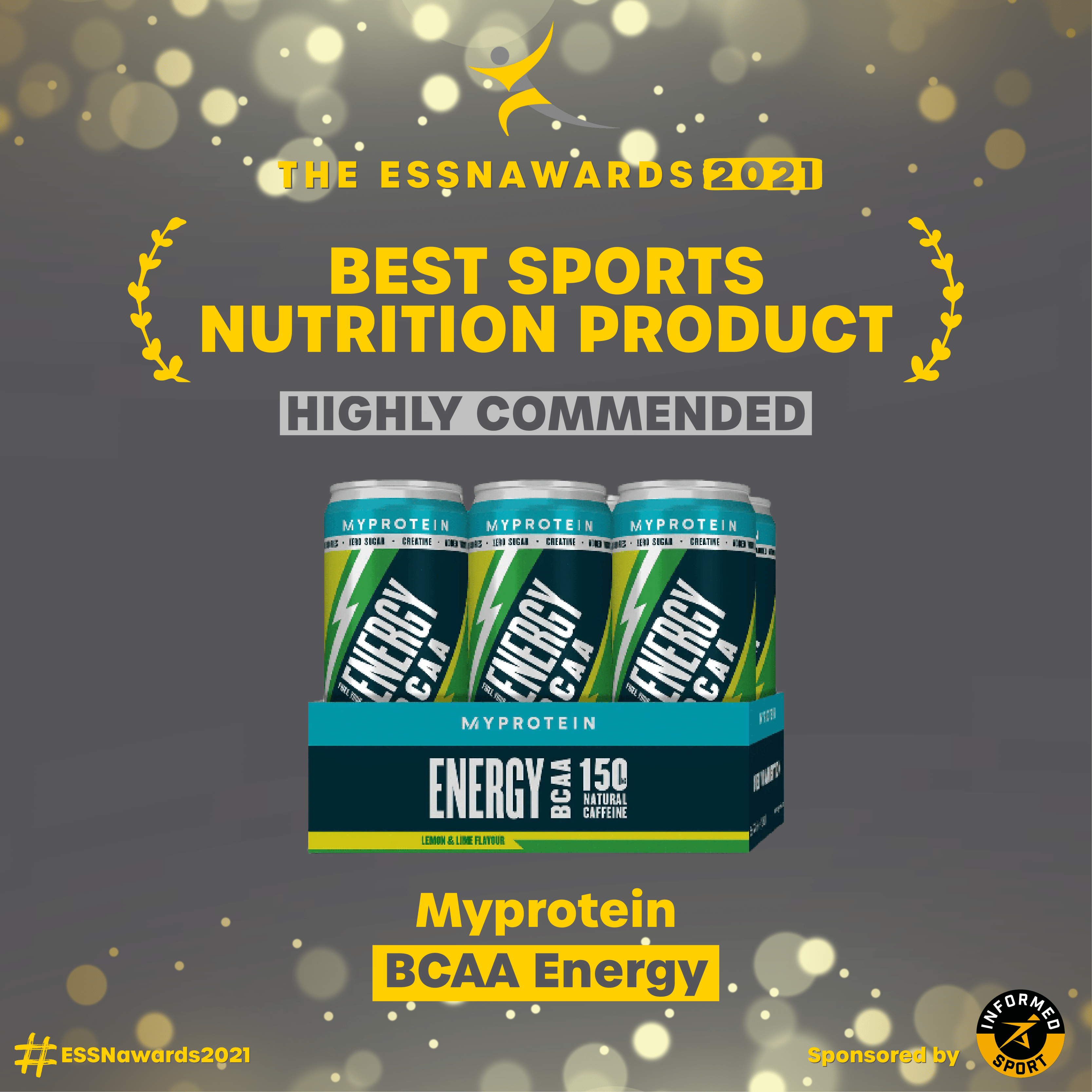 MyProtein BCAA Energy Drink Mixed Berry 330ml Can. 