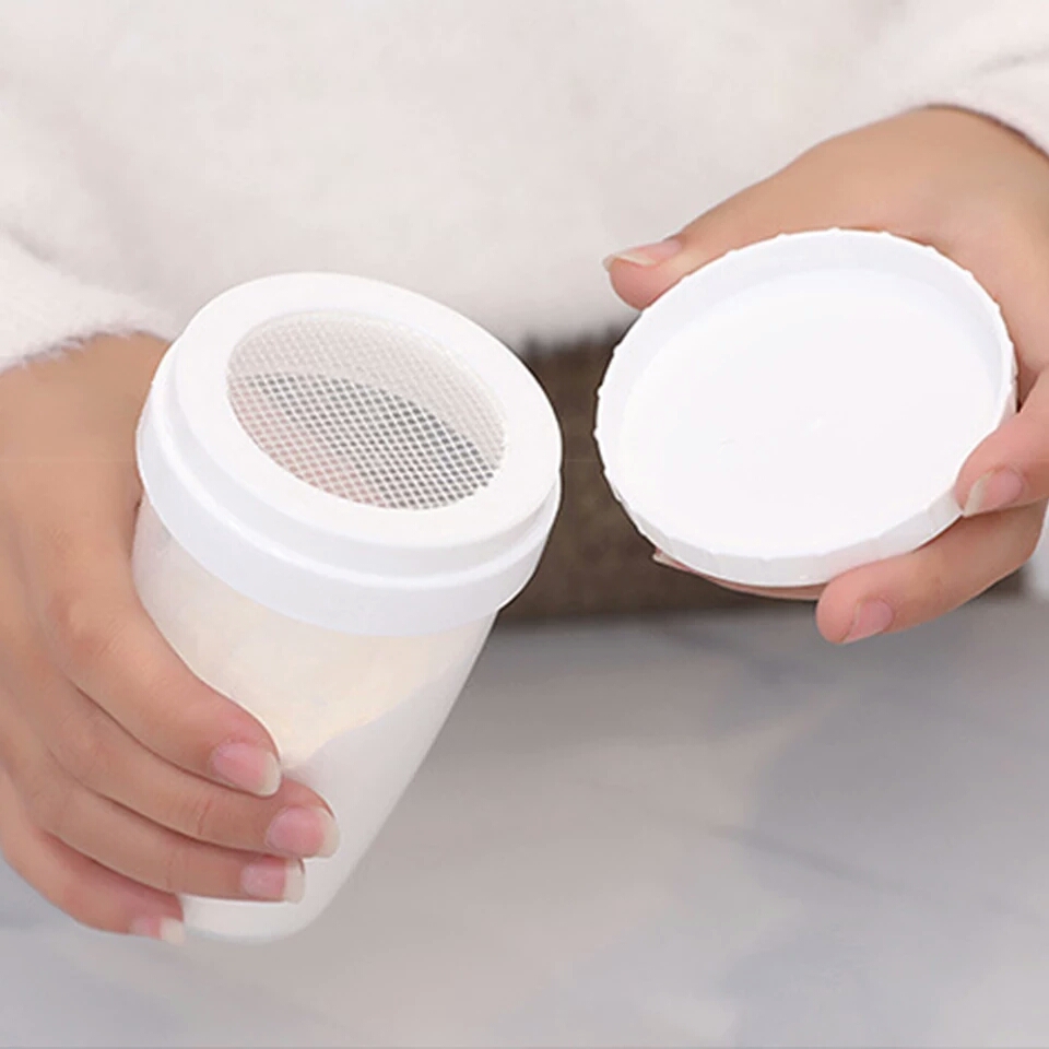 Handle Press Cup Shape Flour Sifter Baking Icing Sugar Powder Strainer