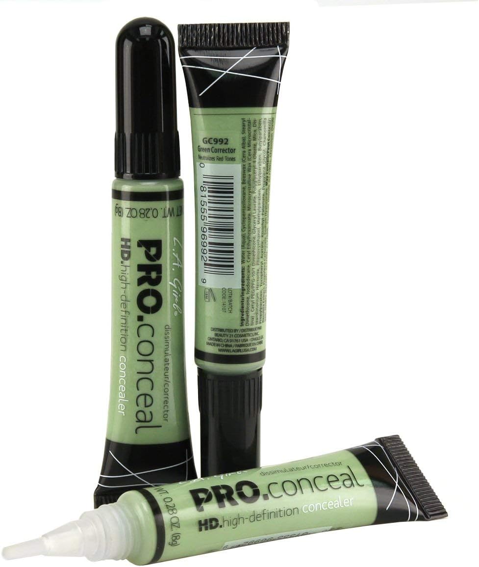 Pro Conceal (Concealer) for Face Makeup, Orange, Green Corrector and Cool Tan. 