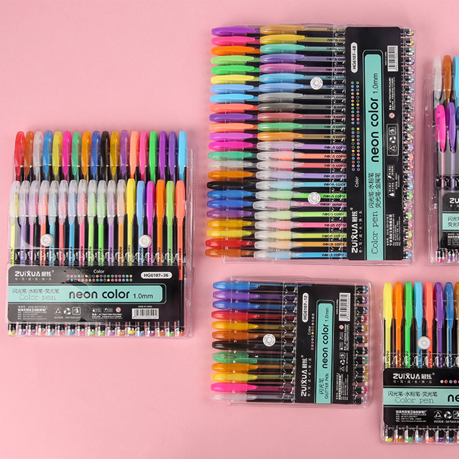Colored Gel Pens Set Neon Color Pen Marker 1.0mm for Children Students Adults Writing Drawing Coloring Books Journaling Office School Stationery Supplies. 