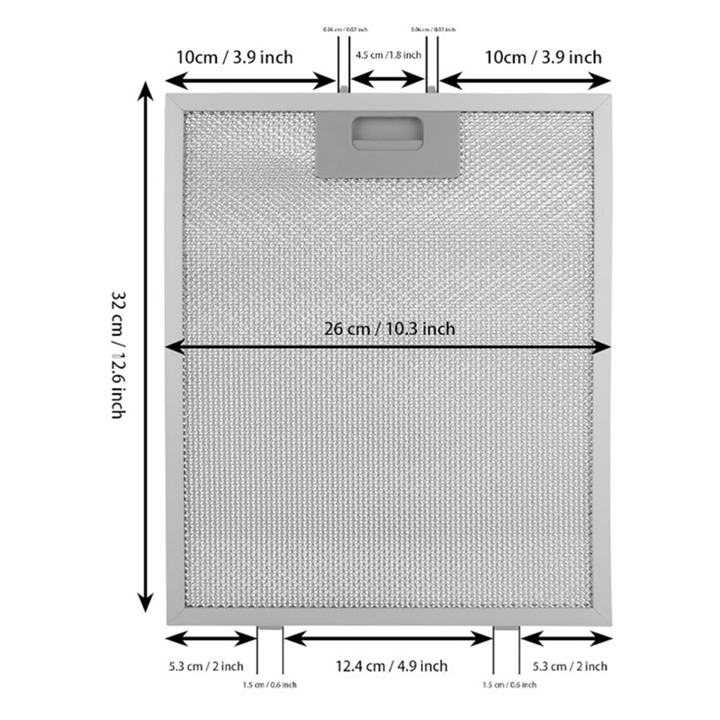 LKPCIGCXM 2PCS Cooker Hood Filters Metal Mesh Extractor Vent Filter 320X260mm Kitchens Hoods Oil Filter Range Hood Grease. 