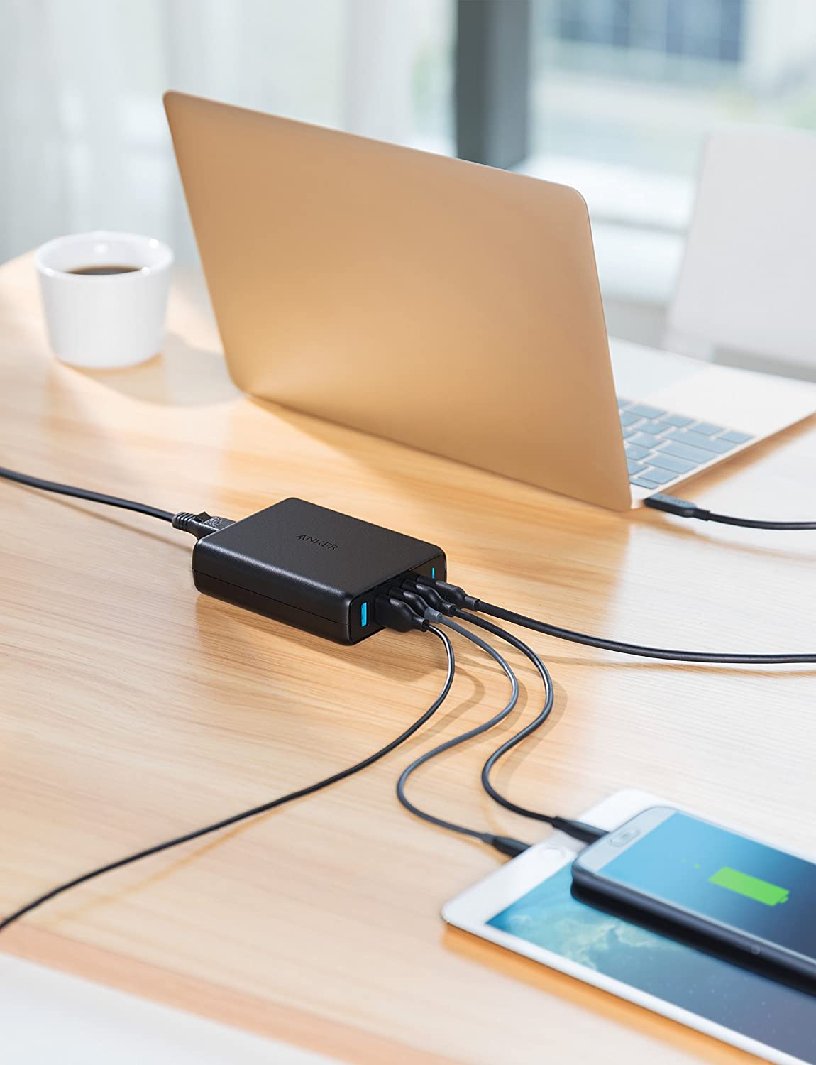 Anker Premium USB C Wall Charger, 60W 5-Port Desktop Charger with One 30W Power Delivery Port for MacBook Air 2018, Ipad Pro 2018, S10, and 4 Poweriq Ports for iPhone Xs/Max/XR/X/8, S9/S8 and More 100% Genuine ( 06 Months Official Warrenty ). 