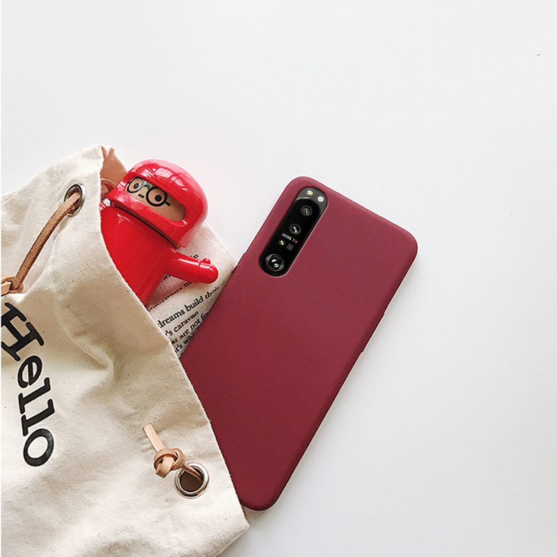 Biruiqu For Sony Xperia 1 II Shockproof Anti Slip Soft TPU Sandstone Matte Back Case Cover. 
