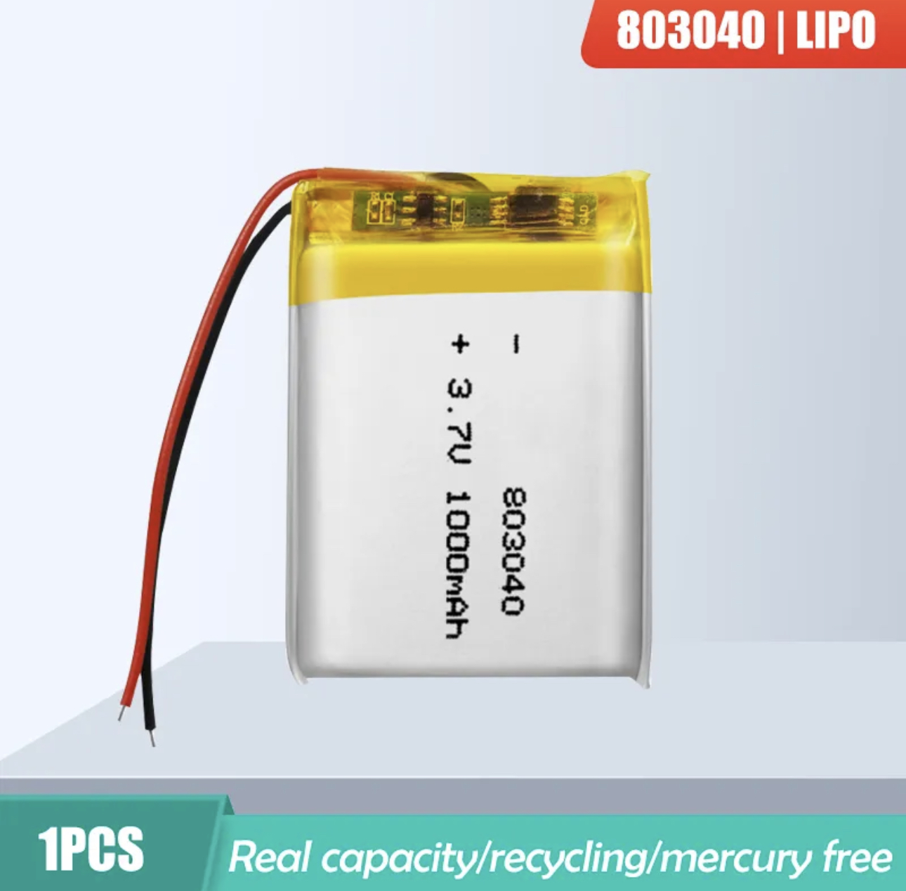 803040 3.7v 1000mAh Li-ion Li-Po Cells Lithium Polymer Rechargeable Battery For Bluetooth GPS MP3 MP4 Recorder. 