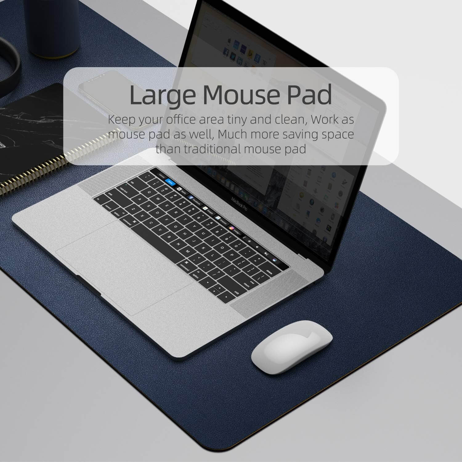 Simplist Desk Pad Protector PRO – Large Gaming Mouse Pad, 80x40CM PU Leather Desk Pad for Keyboard and Mouse, Desk Mat. 