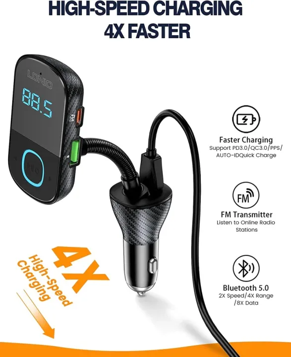 LDNIO C705Q Bluetooth FM Transmitter with Triple USB Car Charger: Buy Online  at Best Prices in SriLanka 