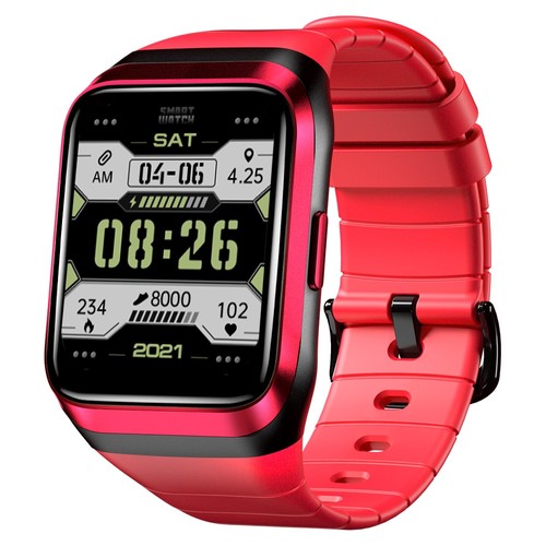 LOKMAT ZEUS 2 Smartwatch 1.69'' TFT Full Touch Screen GPS Sport Bracelet Heart Rate, Blood Oxygen Monitor - Red. 