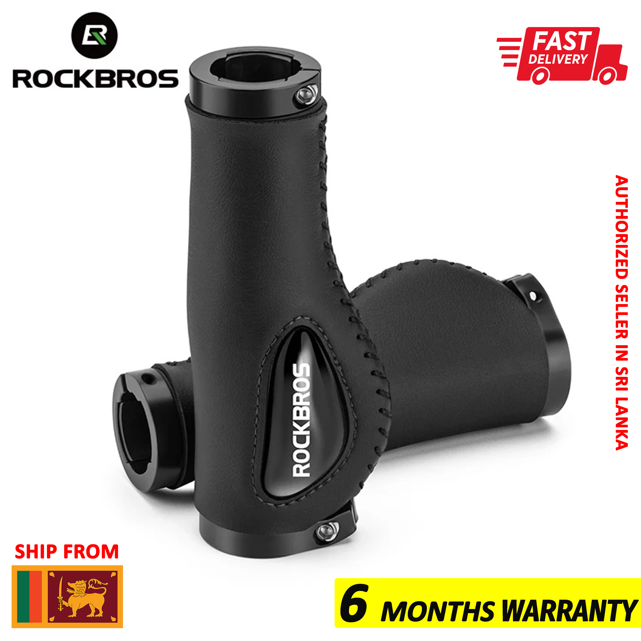 ROCKBROS Leather Bicycle Grips Liquid Silicone MTB Handle Ergonomics Handlebar Grip Bilateral Lock Non-slip Cozy Bike Accessories