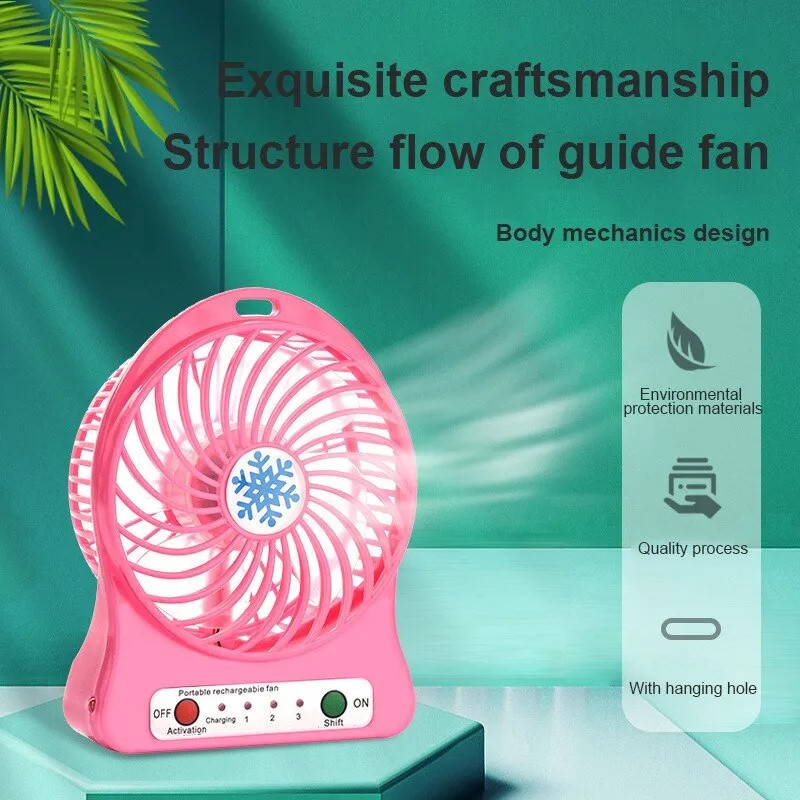 Hot New Portable Mini Handheld Fan Portable Rechargeable USB Desk Pocket Mini Fan Handheld Air Cooler Outdoor Office Fan wihout Battery. 