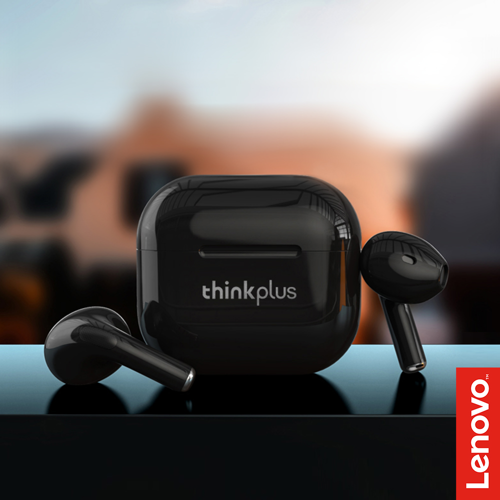 Lenovo LP40 Black Wireless Earbuds TWS Live Pods Bluetooth 5.0 Stereo Bass Earphone Touch Control with Mic. 