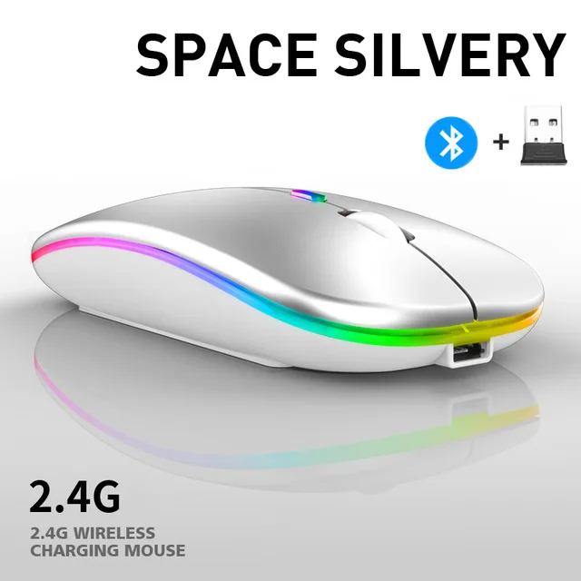Bluetooth 5.2 Wireless Luminous Mouse Tablet Phone Computer 2.4GHz USB Charging Wireless Mouse 1600DPI Portable Gaming Mouse. 