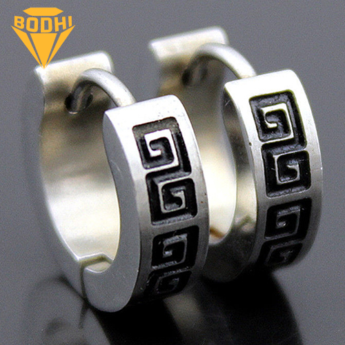 Men Women Fashion Punk Gothic Stainless Steel Hoop Stud Earrings Jewelry. 