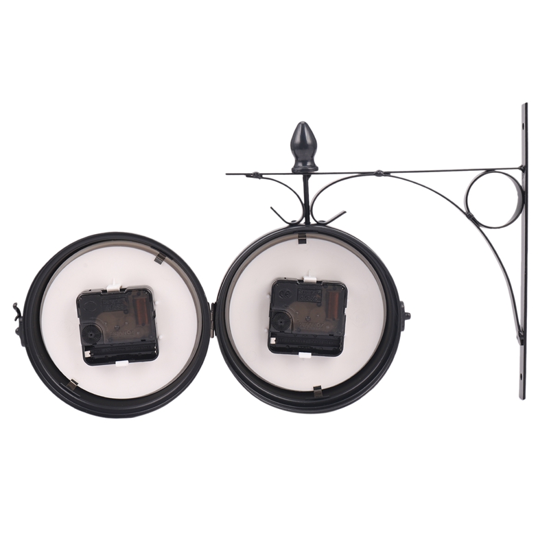European-Style Double-Sided Wall Clock Creative Classic Clocks Monochrome. 