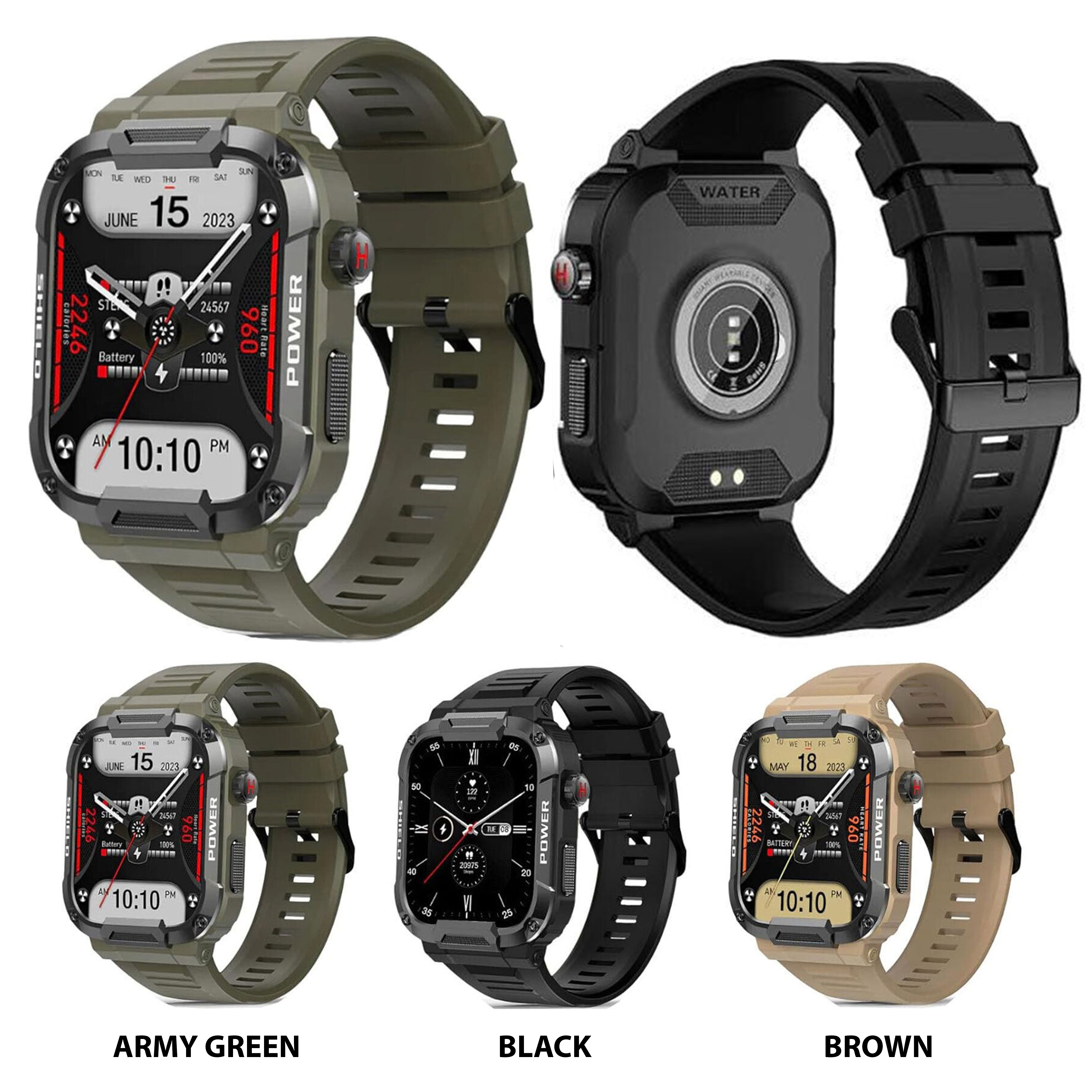 Original 2024 New Released Smart Watch Rugged Military  1.85 Outdoor Men Bluetooth Call Smartwatch For Xiaomi Android IOS Ip68 Waterproof Fitness Watches 2024 New Release. 