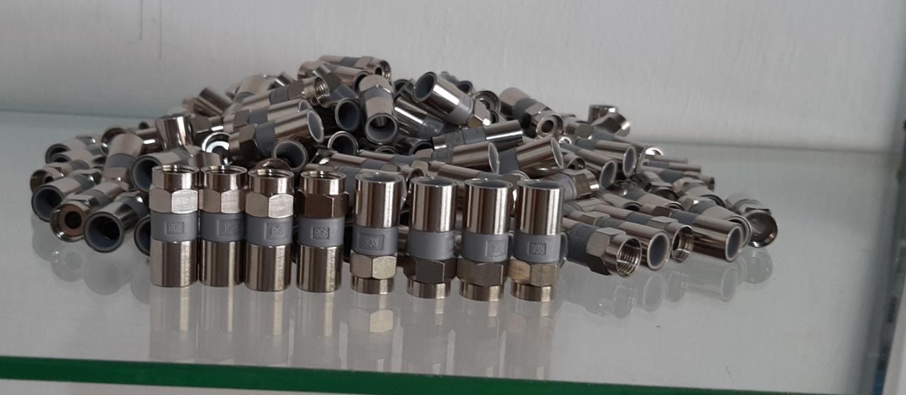 F Connector RG6 Coax Coaxial Adapter Plug for TV, Satellite & Cable TV (25 Pcs in 1 Pack). 