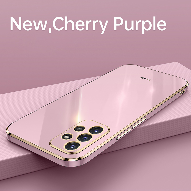 For Samsung Galaxy A32 4G Back Cover Fashion Shiny Plating Square Bumper Camera Protection Case Soft Silicone Shockproof Protective Mobile Phone Cases. 