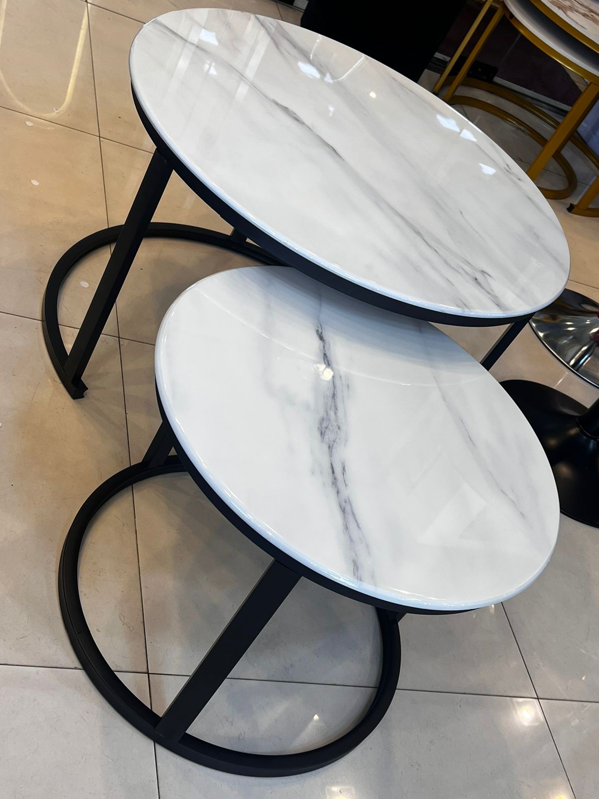 Granite Top & Steel Frame Luxury Two in 1  Coffee Tables. 