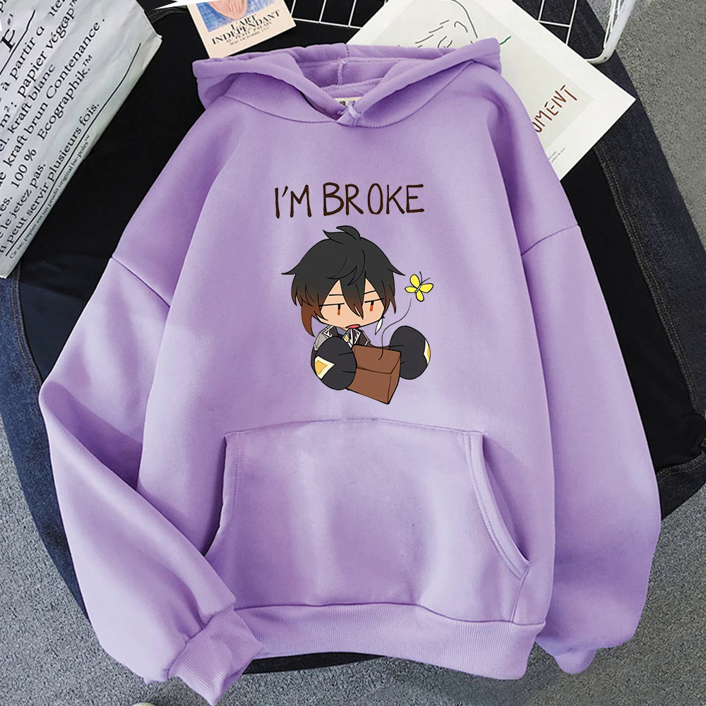 Zhongli Genshin Impact Meme Hoodie Gothic Streetwear Women Long Sleeve Kawaii Clothes Sudadera Y2k Tops Crewneck Sweatshirts. 