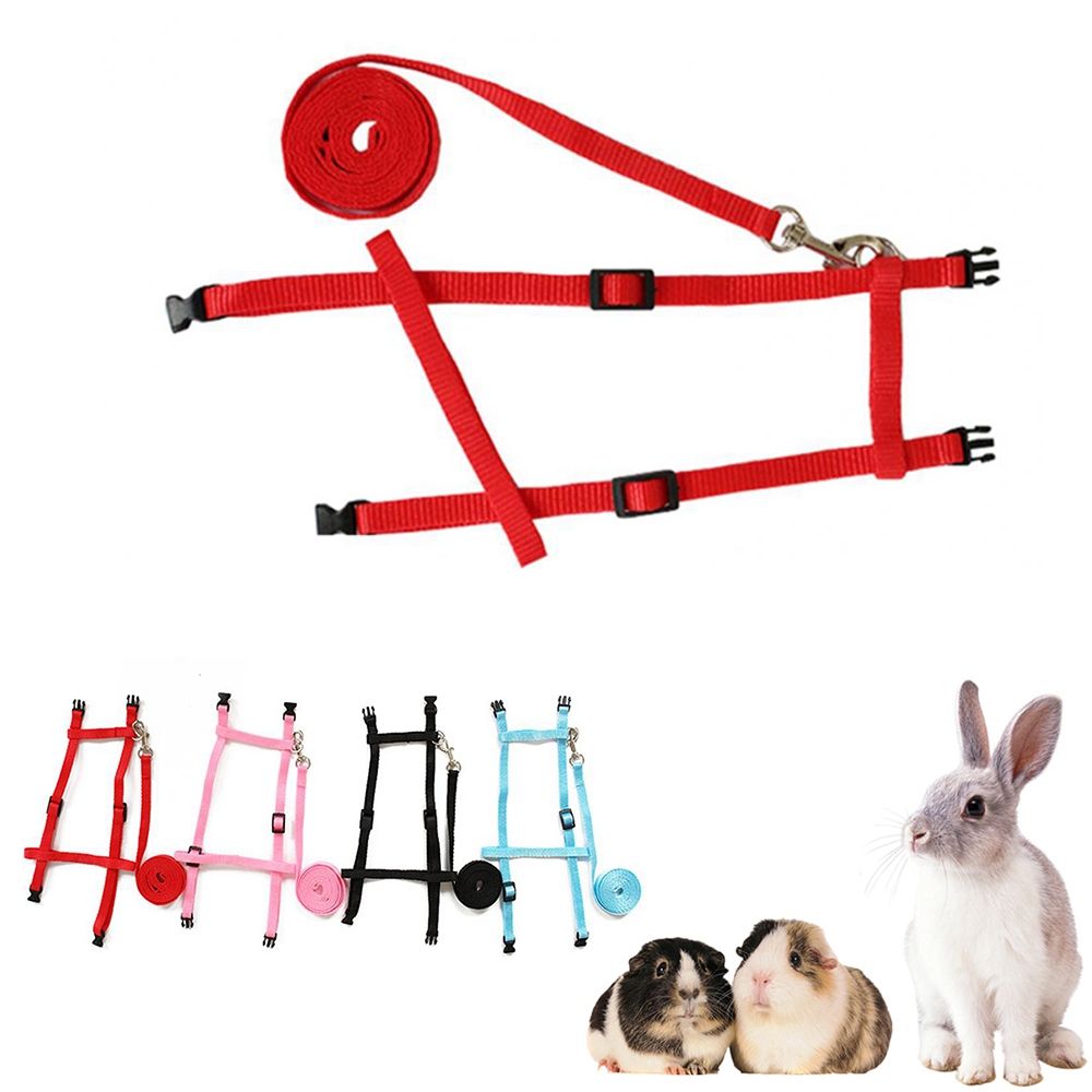 YORKI Soft Adjustable Harness Belt Guinea Pig for Running Walking Bunny Leads Pet Traction Small Pet Leads Rabbit Harness Leash