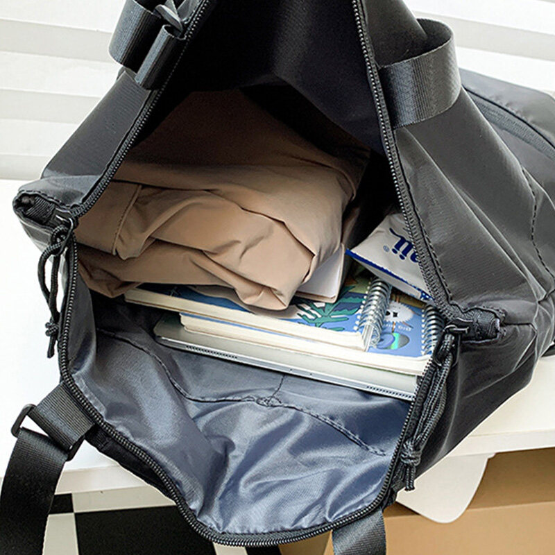 【ZIME】Leacat Backpack Men Women Commuter Handbag Solid Color Shoulder bag Tote Bag Large Capacity Anti splash Nylon Backpack. 